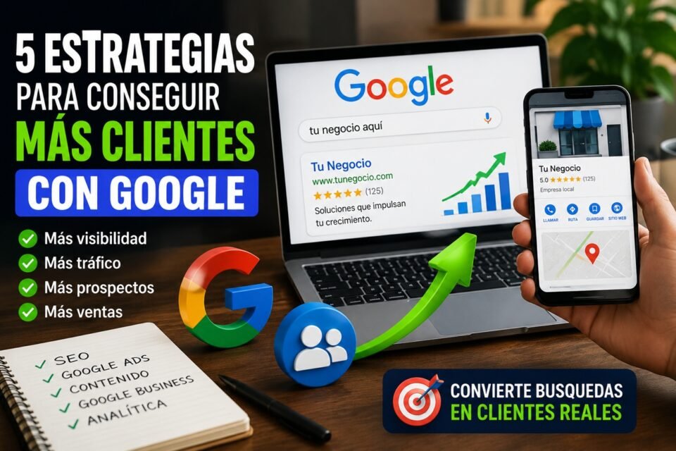Cómo Conseguir Más Clientes con Google: 5 Estrategias Comprobadas para Aumentar Visitas, Prospectos y Ventas