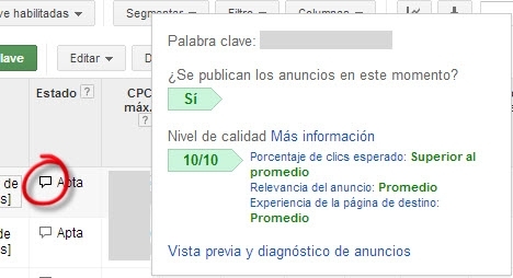 como ver el nivel de calidad