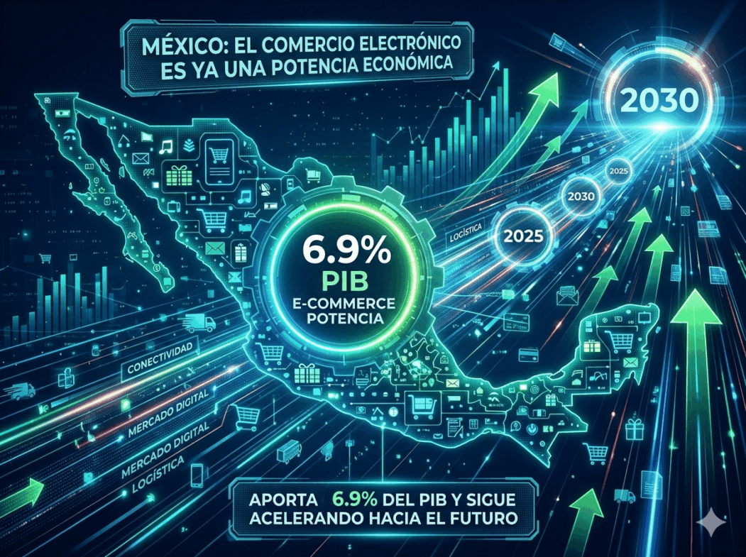 El comercio electrónico en México ya es potencia económica: aporta 6.9% del PIB y sigue acelerando hacia 2030