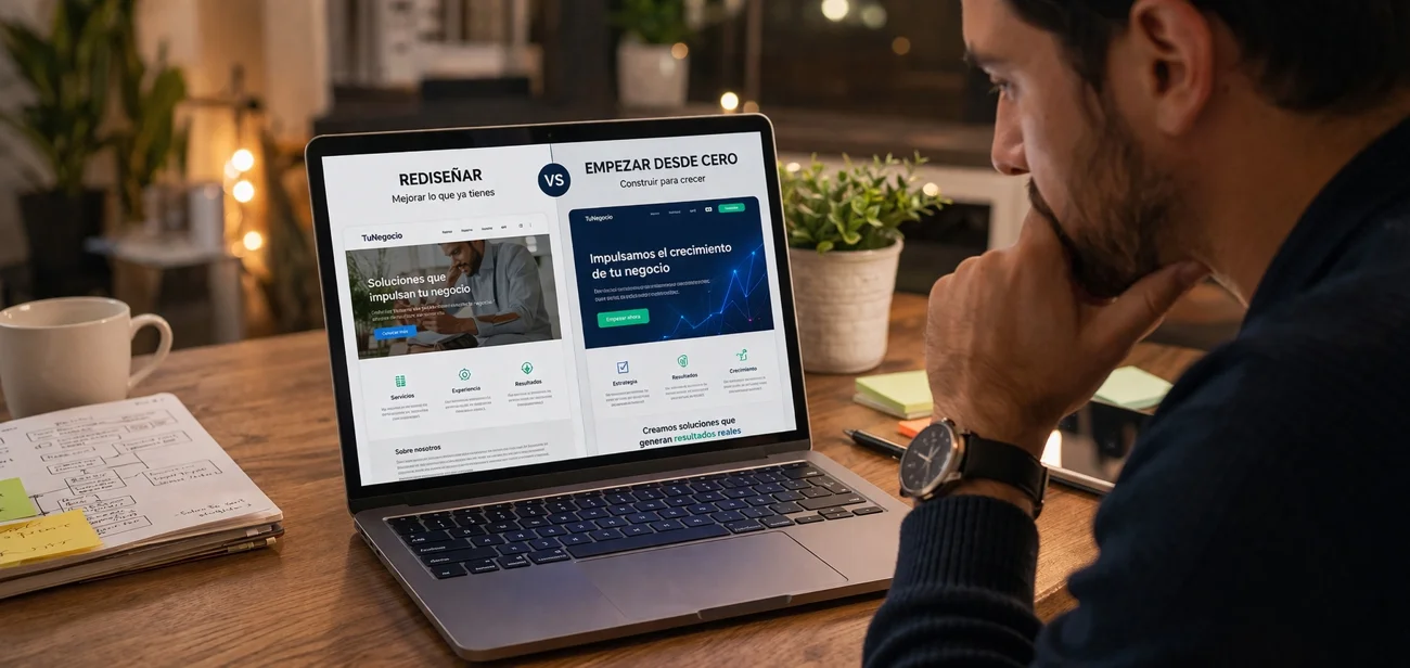 ¿Conviene rediseñar tu web o empezar desde cero? La decisión que puede duplicar tus ventas online