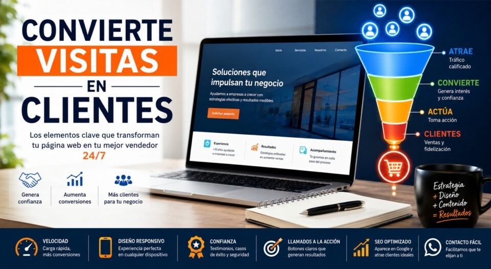 Qué elementos convierten visitas en clientes dentro de tu página web