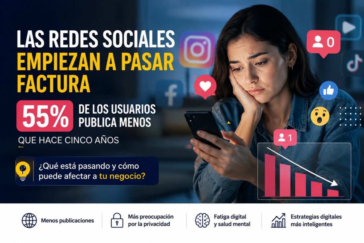 ¿Las redes sociales ya no funcionan como antes? Por qué cada vez más personas publican menos y qué significa esto para tu negocio