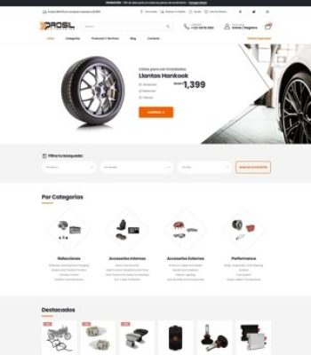 diseño página web wordpress venta de refacciones vehículos